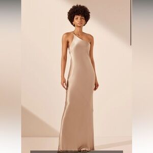 COPY - Shona Joy - NWT - La Lune One Shoulder Cowl Back Maxi Dress - Gold